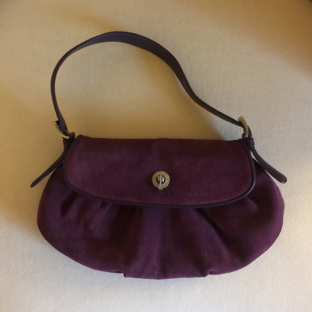 Ann Taylor Suede Shoulder Bag in Aubergine